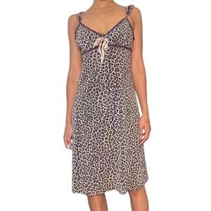 VINTAGE Y2K LEOPARD PRINT MESH MIDI DRESS (S-L)